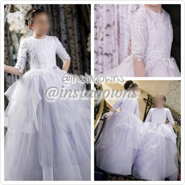 Gorgeous Monica's Bridal Custom made Organza Preteen Lavender Gowns for Sale