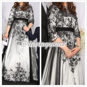 Magnificent Silver & Black Sister of the Bride Gown for Sale