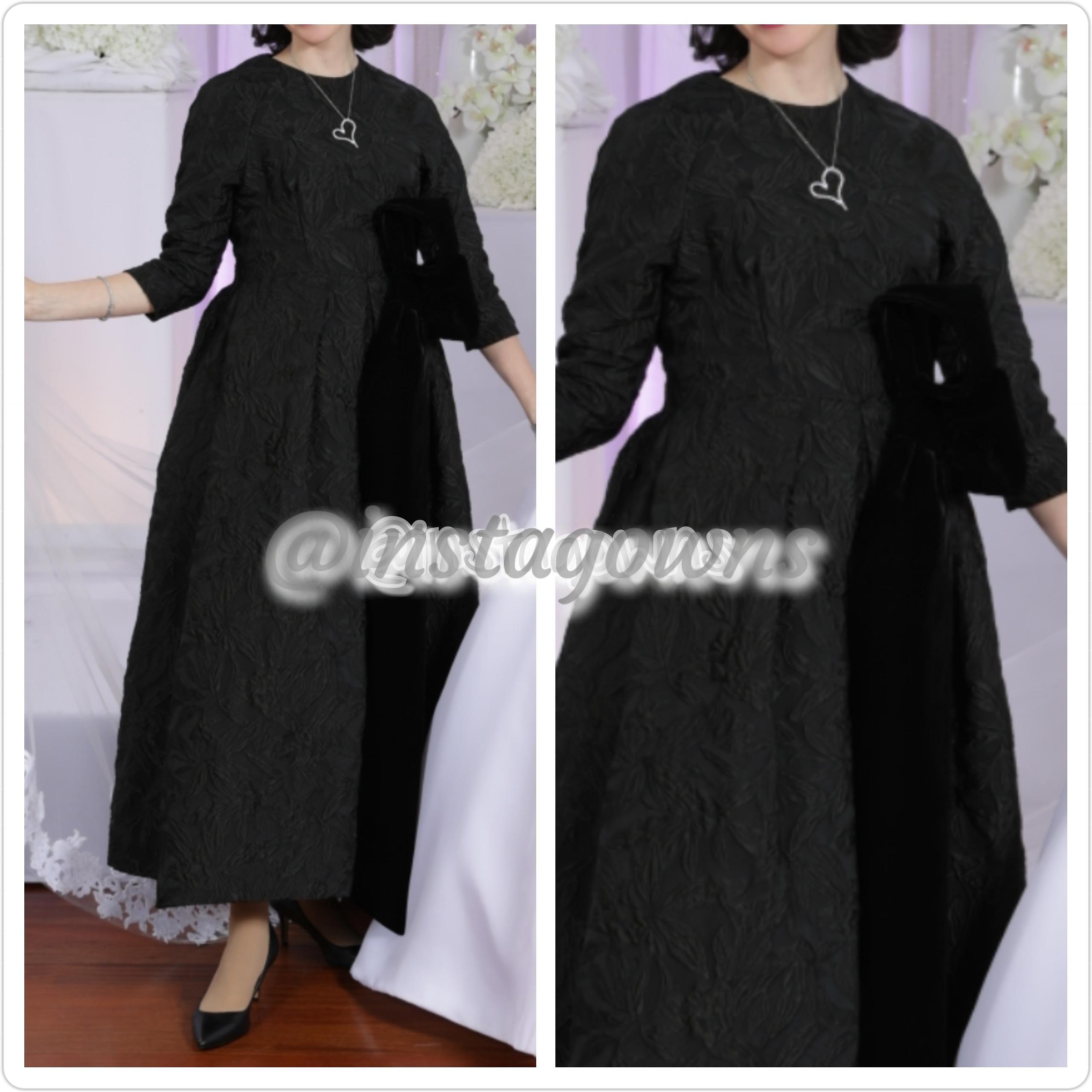 Magnificent Black & Dark Green Marc Jacobs Brocade Custom Dress for Sale