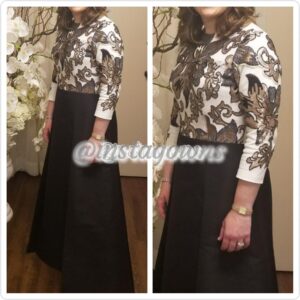 Gorgeous One of a Kind Black White & Gold Gown for Sale