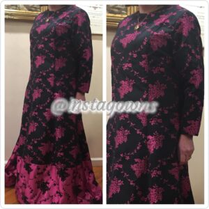 Stunning Tresjor Custom made Fuchsia & Black Gown for Sale