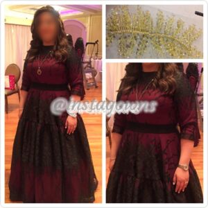 Exquisite Gorgeous Black & Burgundy Gown for Sale