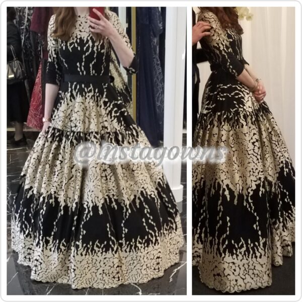 Black & Gold Exquisite Gown for Sale