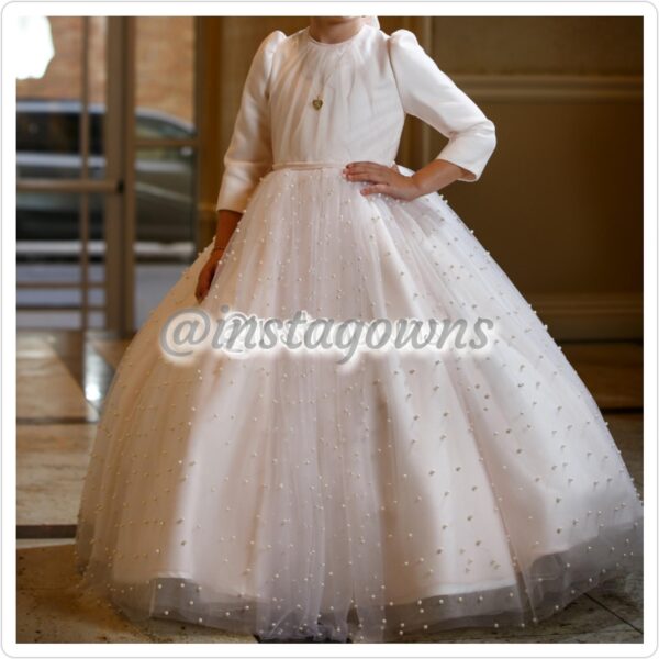 Beautiful Custom Made Blush Girls Gown for Sale