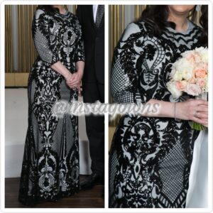 Exquiste Black & White Gown for Sale