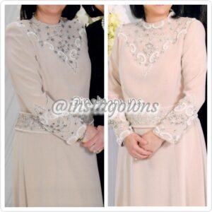 Beautiful Finds & Co. Light Beige Mother Of Bride Beaded Gown for Sale