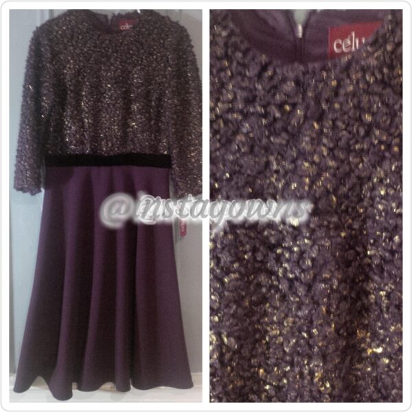 Upscale Designer Plum Party Dress for Sale