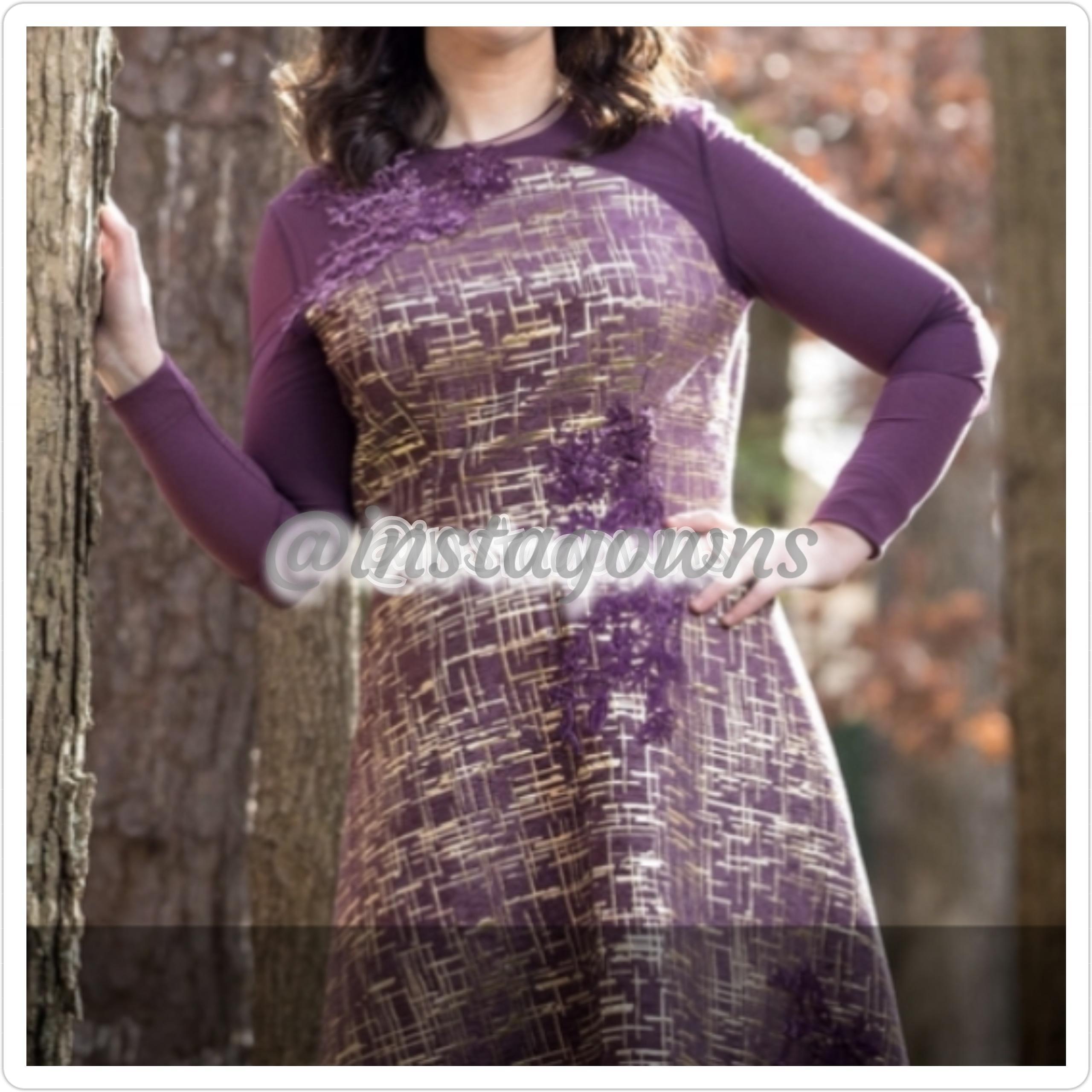Beautiful Raquel Purple & Gold Dress for Sale