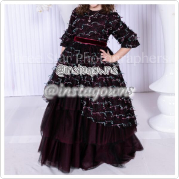 Stunning Custom Black & Burgundy Gowns for Sale