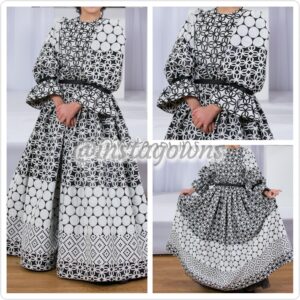 Stunning Black & White Gown for Sale