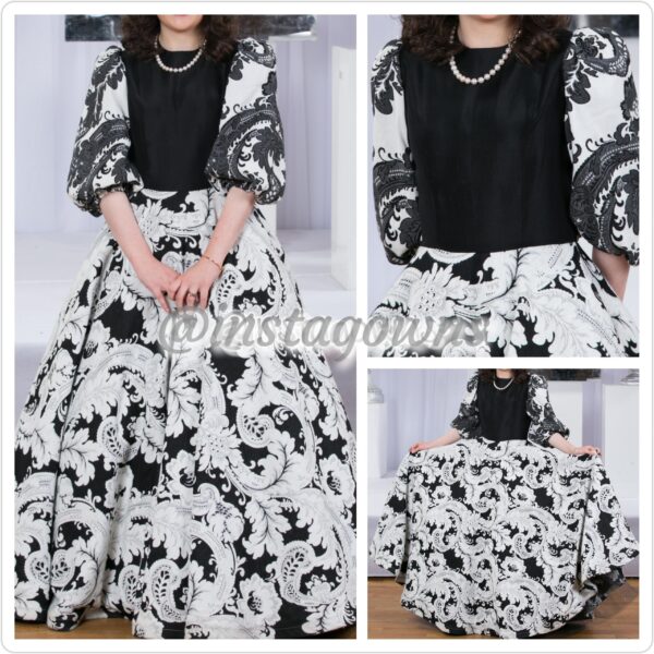 Stunning Black & White Gown for Sale