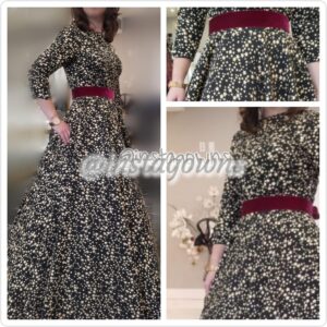 Stunning Black & Gold Star Fitted Model Gown for Sale