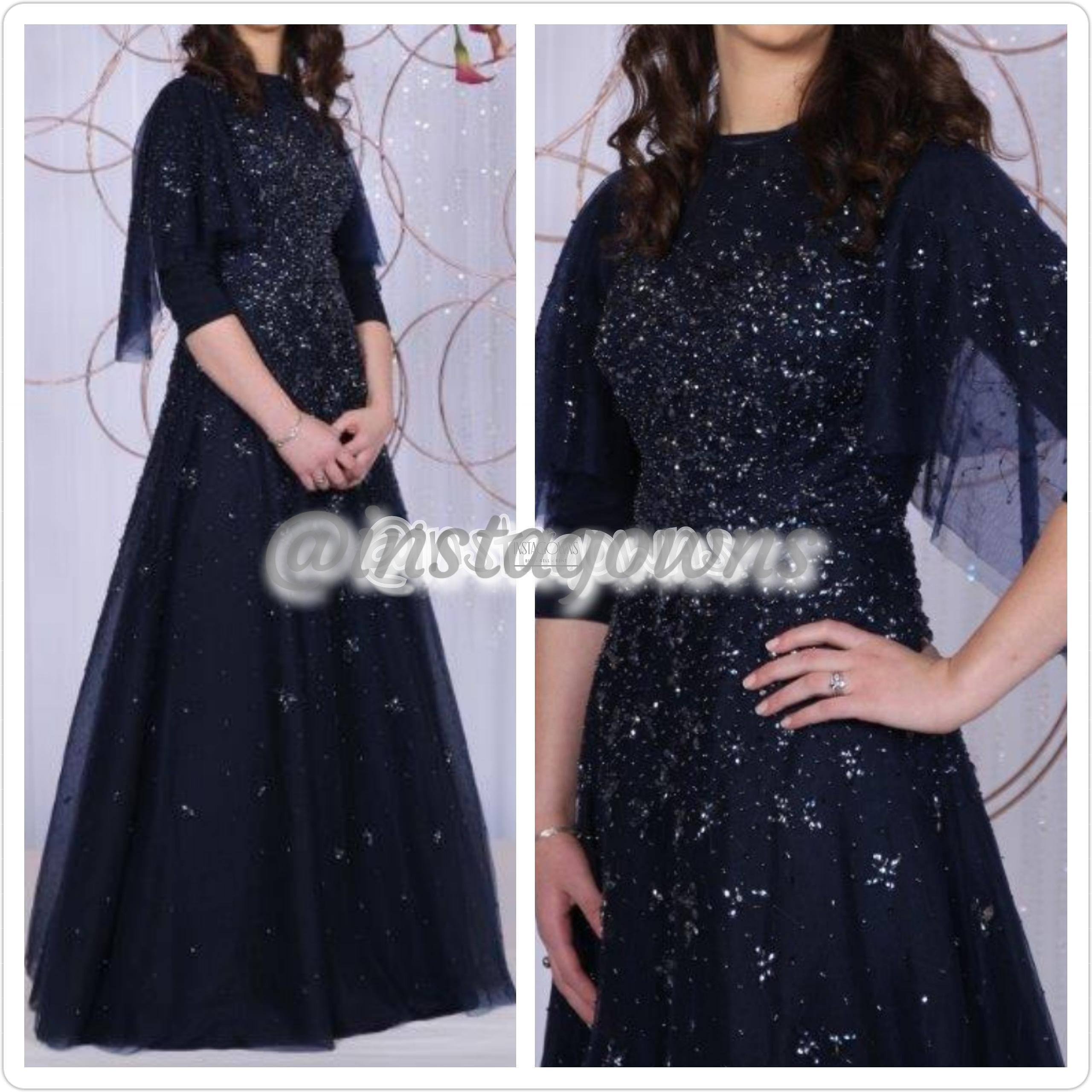 Terri John Navy Blue Gown for Rent or Sale