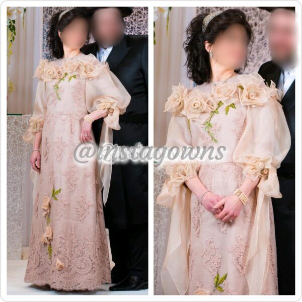 Exclusive Custom Designed Marchesa Mother of Bride Blush Gown for Sale