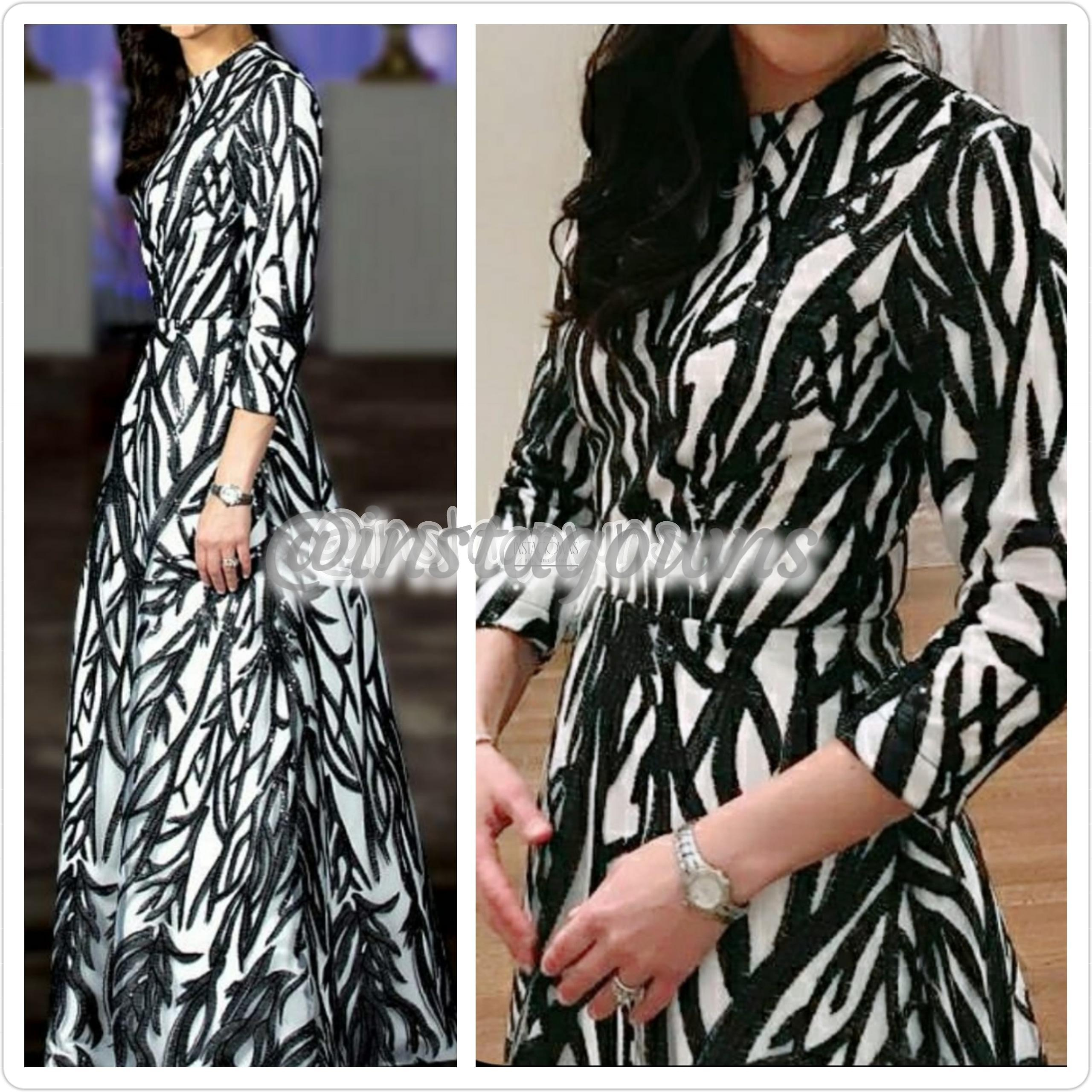 Gorgeous Exquisite Black & White Gown for Sale