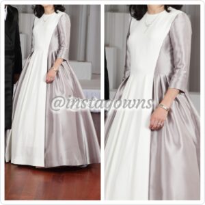Stunning Exquisite Off White & Taupe Full Gown for Sale