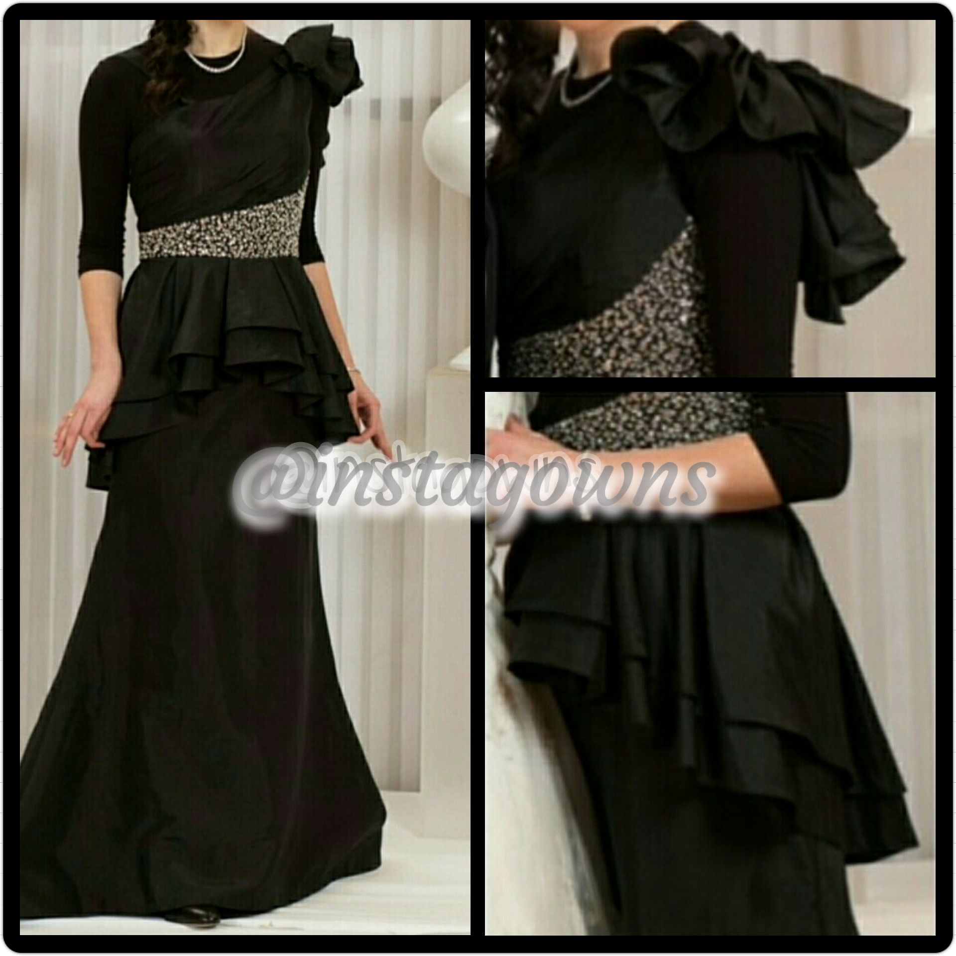 Black Taffeta Gown for Sale
