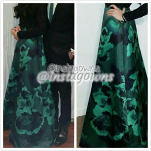 Aidan Mattox painted floral print Ballgown Skirt for Sale