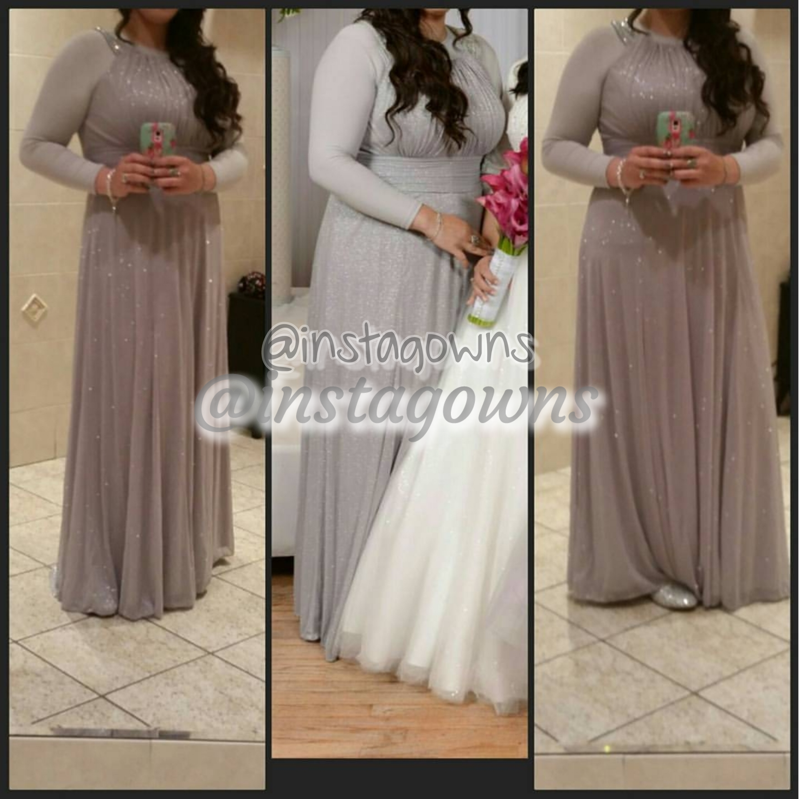 Sister of the Bride Beautiful and Slenderizing Silver Gown for Sale