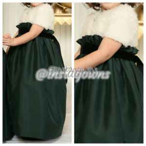 Children Green and White Gown for Sale