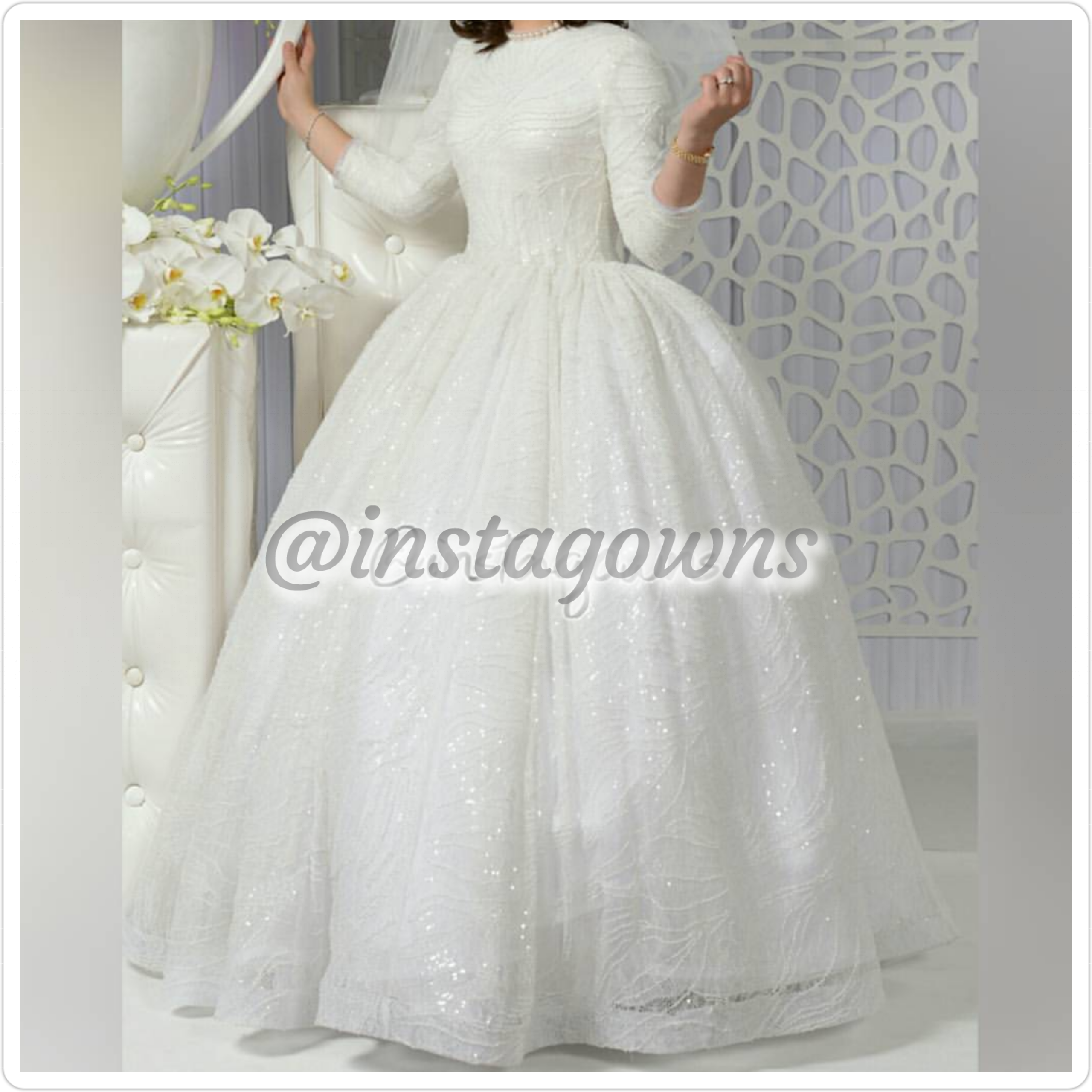 Stunning Shimmery Lace/Beaded Designer Bridal Gown for Sale