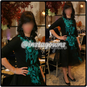 Beautiful Black Tulle Dress with elegant embroidery inspired by Oscar de la Renta for Sale