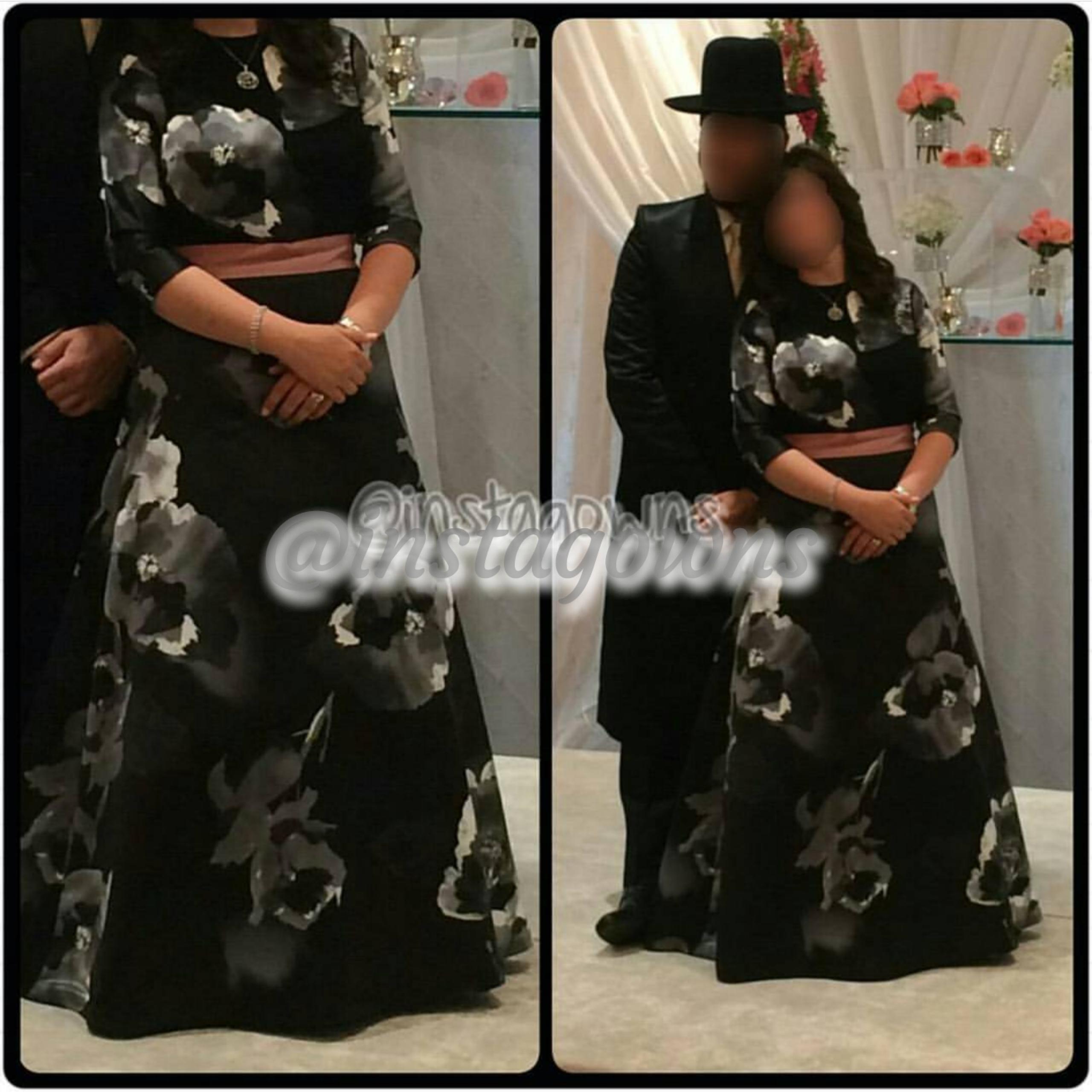 Gorgeous Custom made Gown with beautiful floral appliqué for Sale
