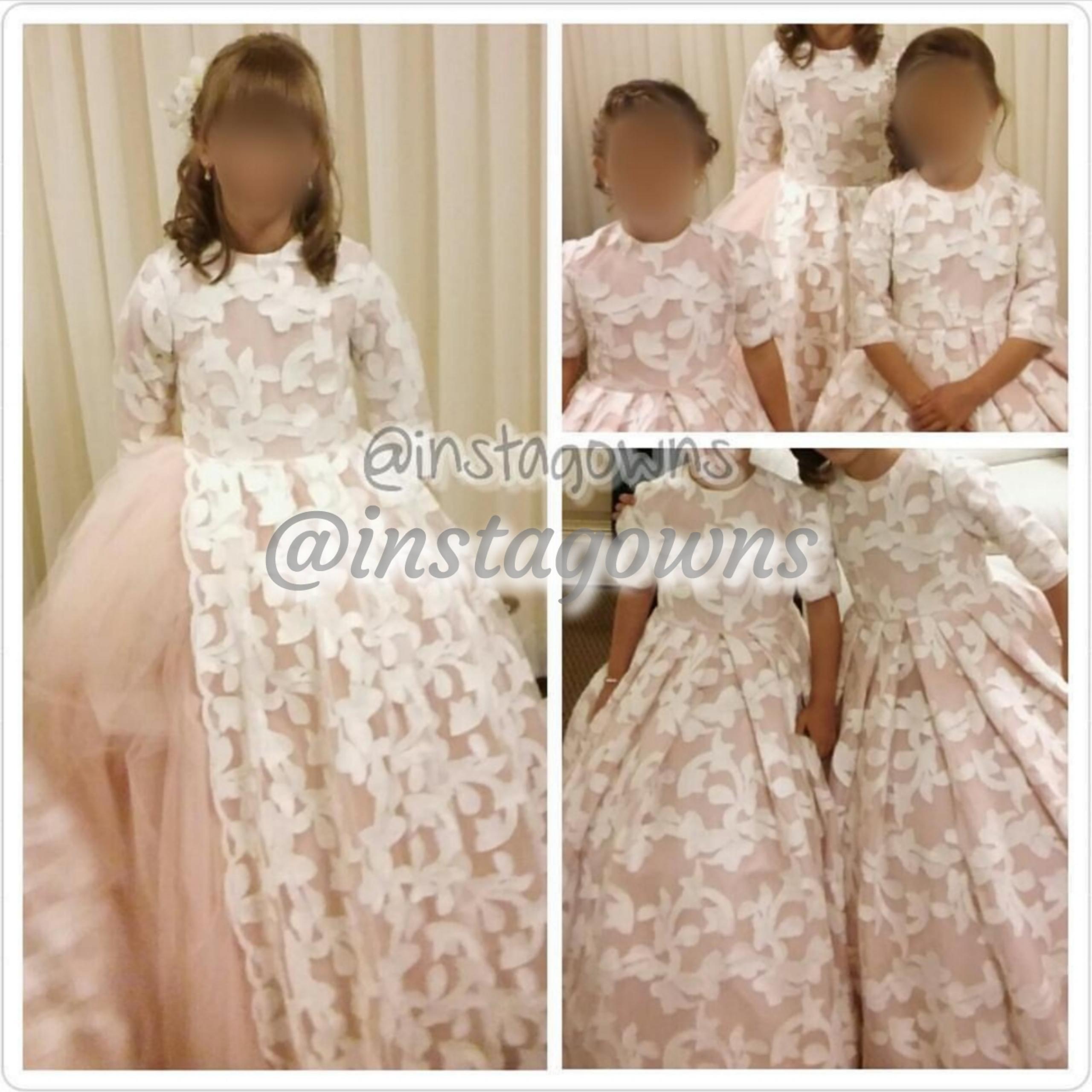 3 Stunning Pink/White Custom Girls Gowns for Sale
