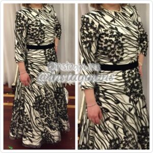 Gorgeous Exquisite White with Beautiful Black Lace Gown for Sale