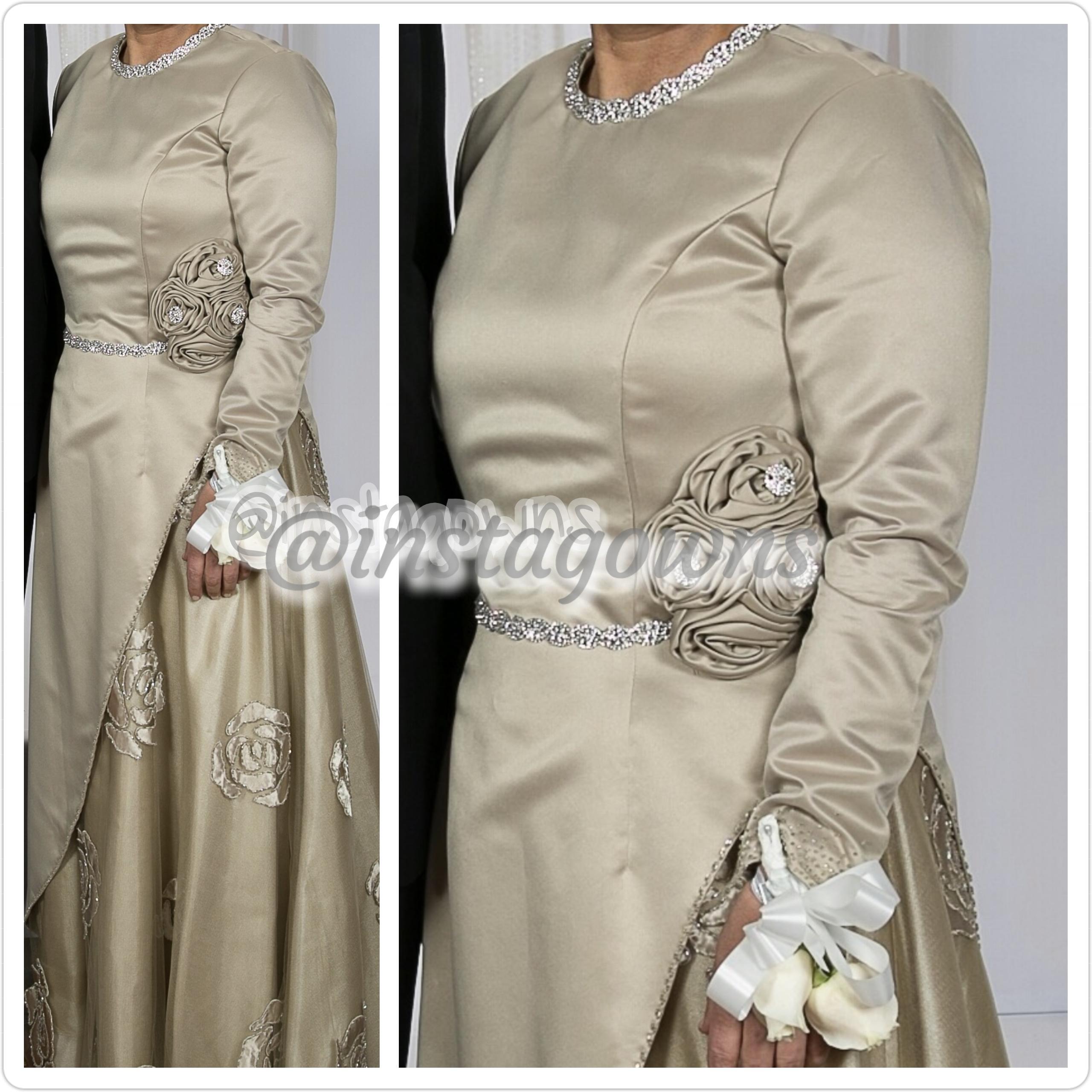 Long Champagne Mother of the Bride Gown for Sale