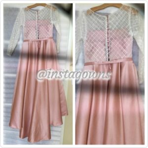 Pink Princess Beautiful Dusty Pink/White Flower Girl Gown for Sale
