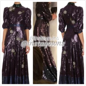 Erdem Evadne Stunning Designer Fully-Beaded Floral Multi Colored Sequined Silk Organza Gown for Sale