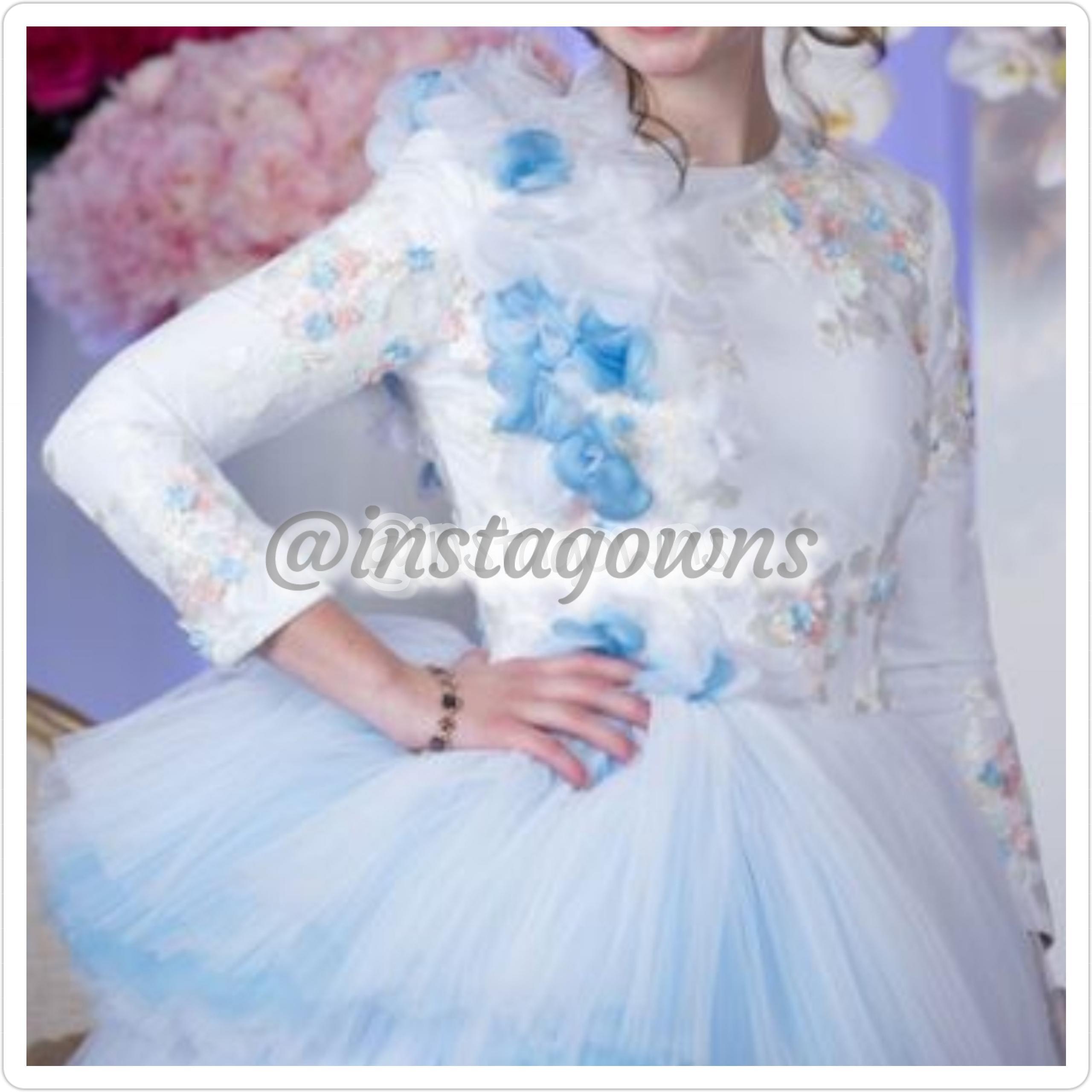 One of a Kind Custom made Magnificent with Dimensional Flowers Gown for Sale