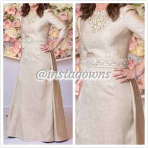 Beautiful Miri Designer with Detachable Overlay Gold Gown for Sale