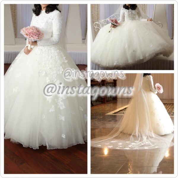 Elegant Kleinfeld Classy Lace Top & Organza Silk Bottom Gown for Sale