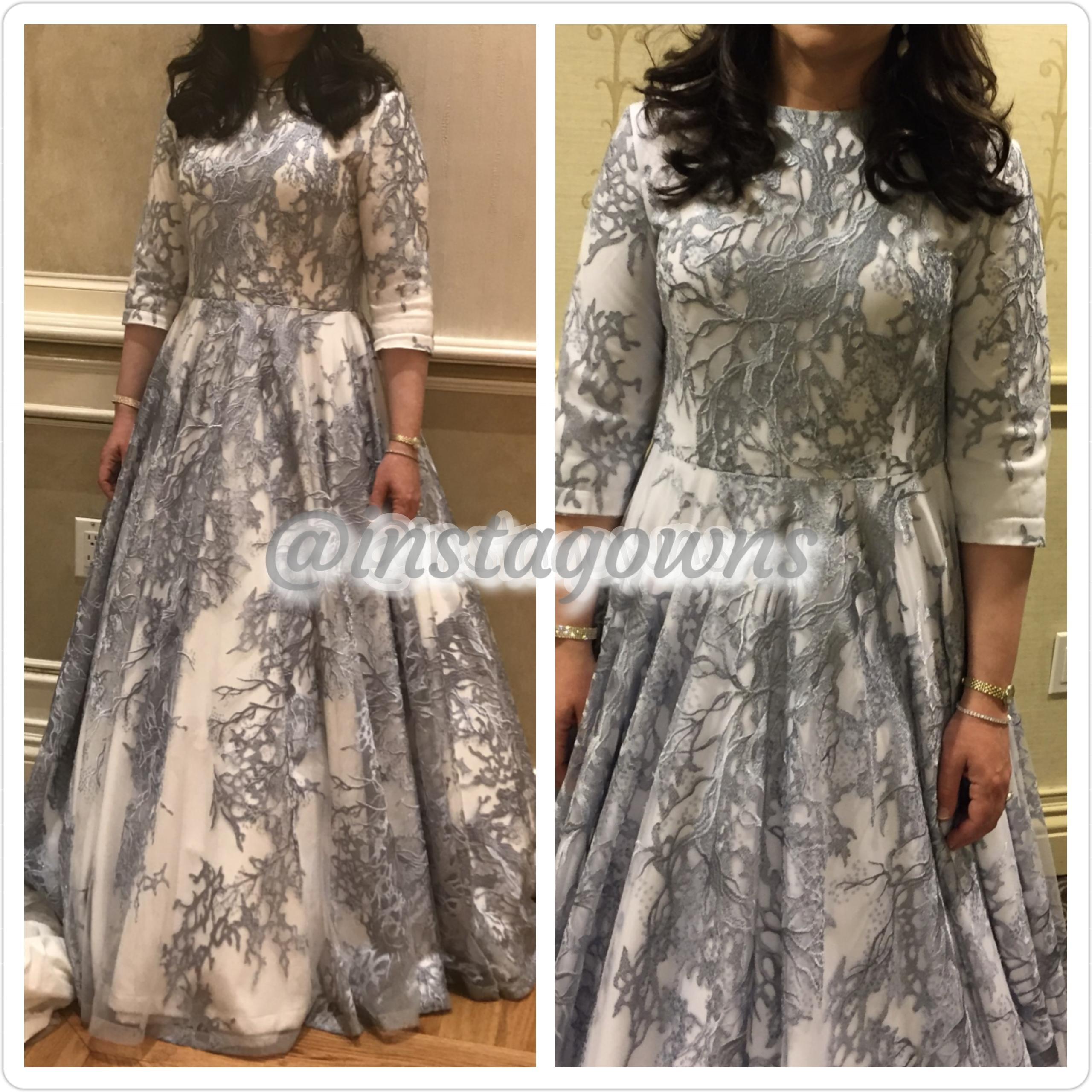 Exquisite Beautiful Elegant Ypung Mother or Sister Light Blue & White Gown for Sale