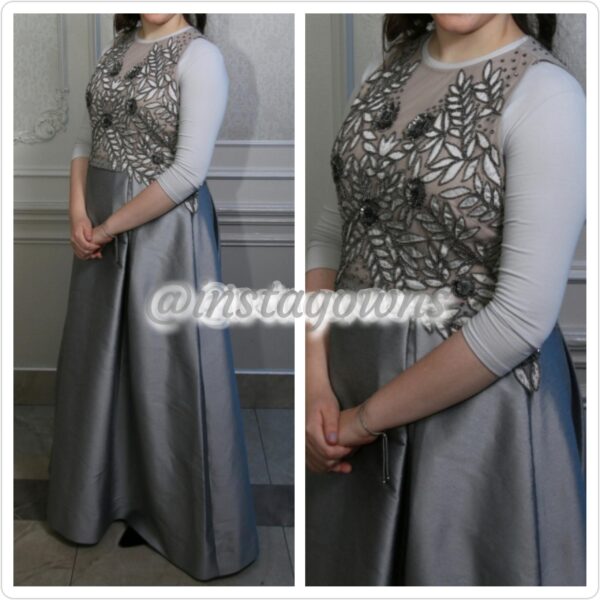 Adrianna Papell Silver/Grey Gown for Sale