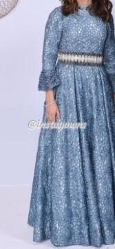 Beautiful Gorgeous Grey-Blue Miri Gown for Rent or Sale