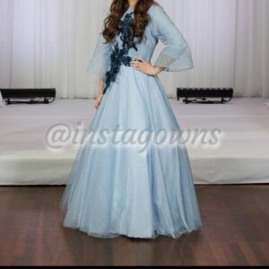 Beautiful slate blue Zoe Gown for sale