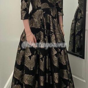 Magnificent black and gold Gown for sale