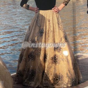 Beautiful black and gold Gown for sale
