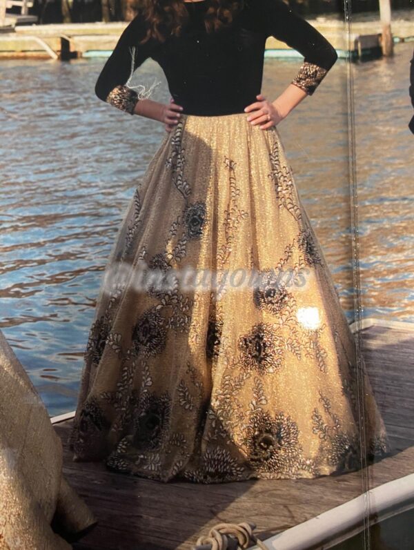 Beautiful black and gold Gown for sale