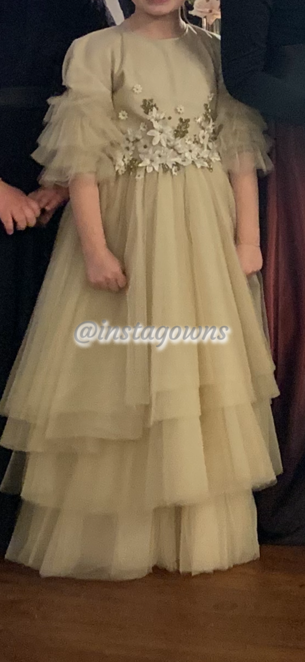 Little Miss Aoki gold children's Gown for sale