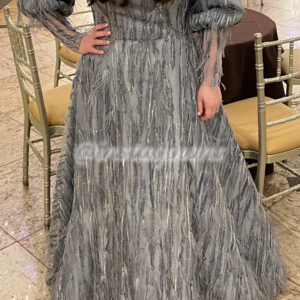 Beautiful Naomysterncouture custom couture Blue undertones of silver Gown of sale