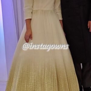 Magnificent custom off white and gold Gown for Sale