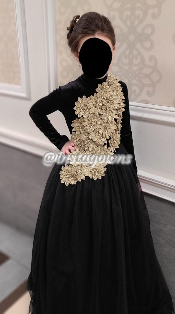 Stunning black and gold Gown for sale