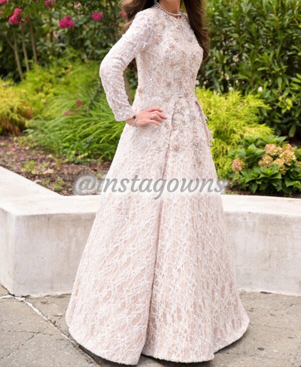 Showstopper peach beaded Gown for sale