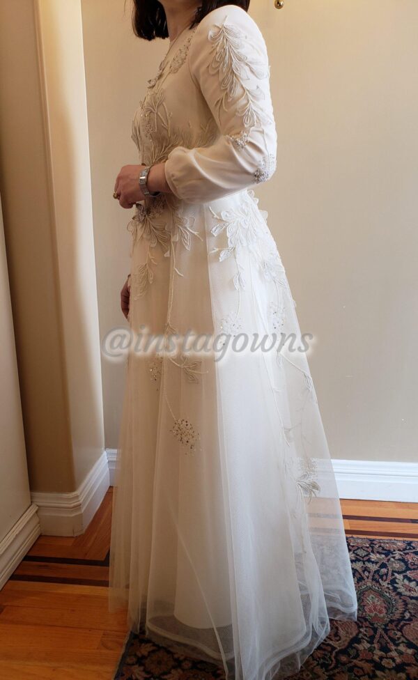 Beautiful custom made cream gown by Oliver Pure Mother of Bride Gown for Sale