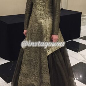 Magnificent One of a Kind Custom made Gold and Black Gown for Rent or Sale