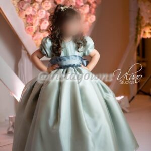 Custom blue little girls Gown for sale